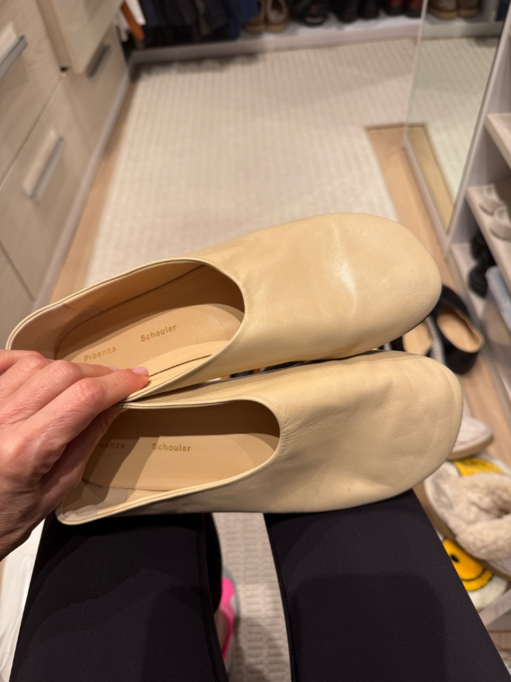 PROENZA SCHOULER 4 pair Ballerina Flats slides mules white beige tan black size8 - Picture 4 of 11